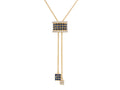 14K Yellow Gold Sapphire & Diamond Adjustable Bolo Necklace