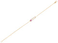 14K Yellow Gold Diamond & Pink Slider Sapphire Bracelet