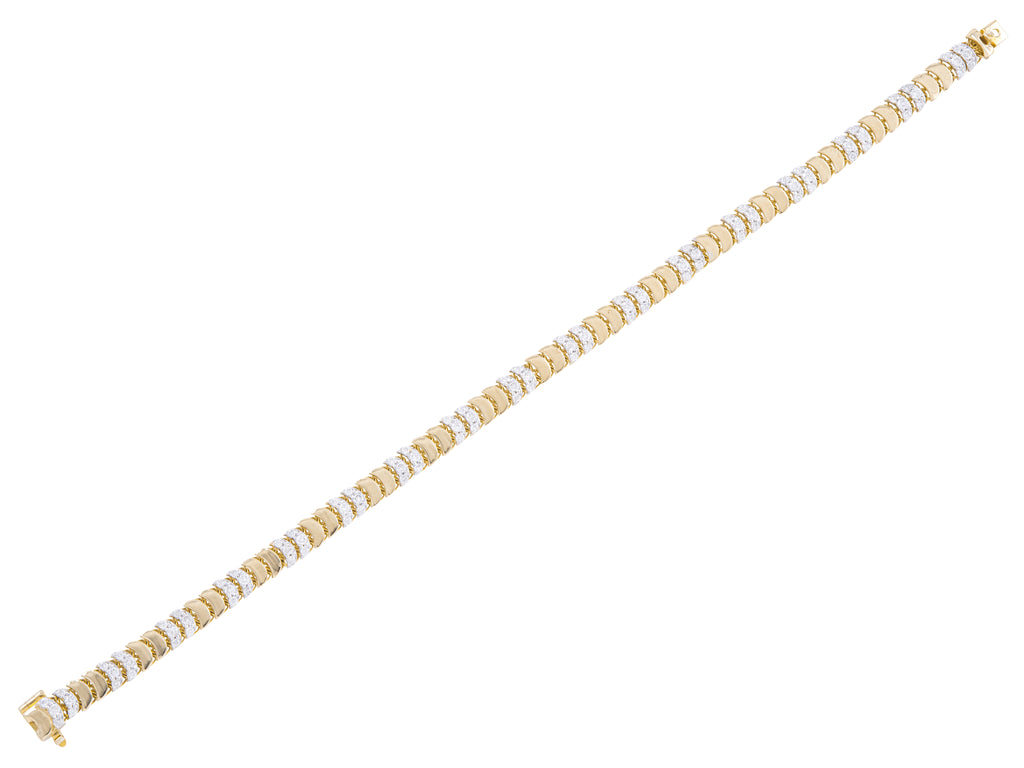 14K Yellow Gold Diamond Crescent Bracelet