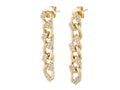 14K Yellow Gold Diamond Chain Earrings