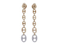 14K Yellow & White Gold Diamond Mariner Chain Earrings