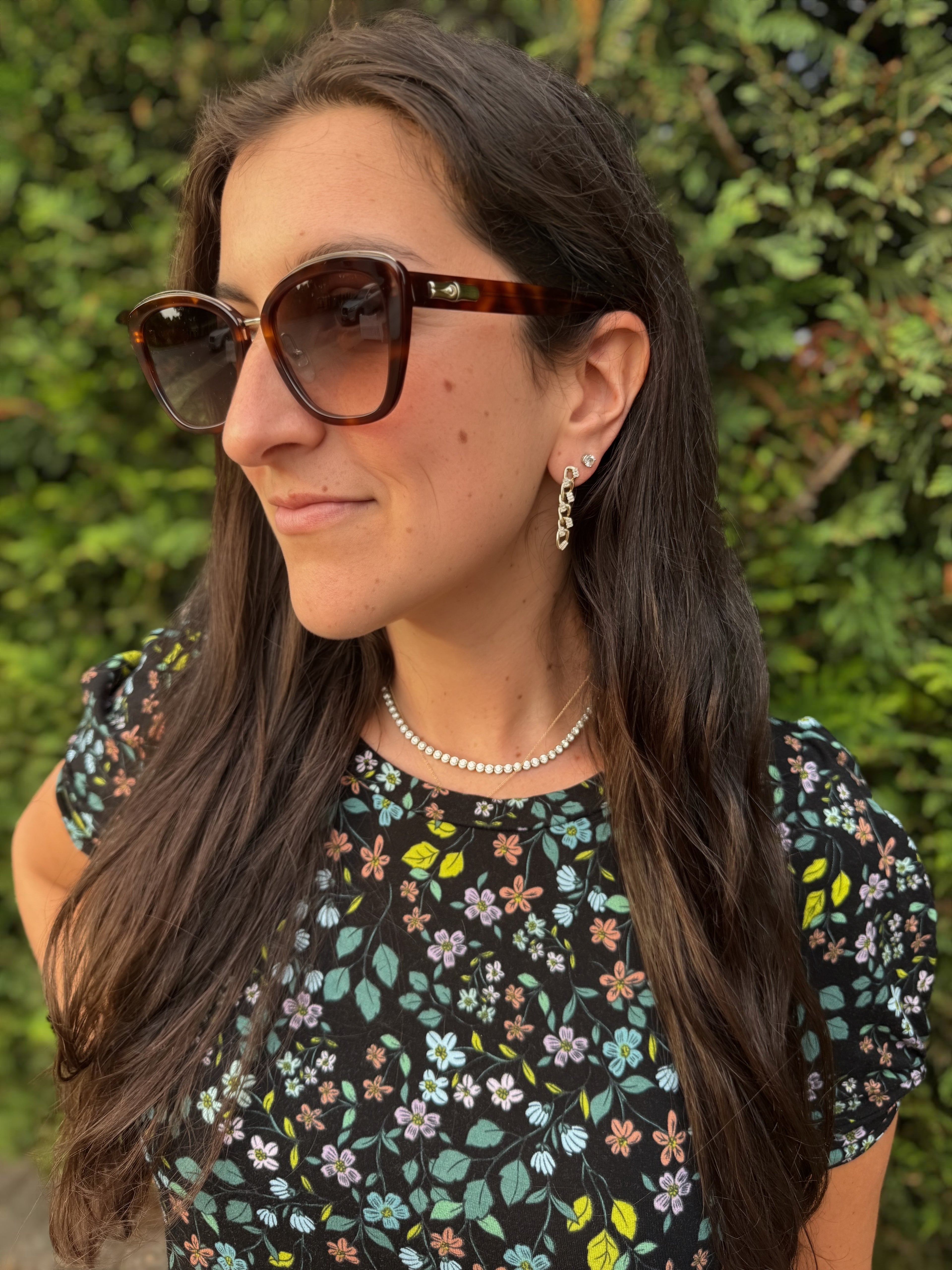 14K Yellow Gold Diamond Chain Earrings