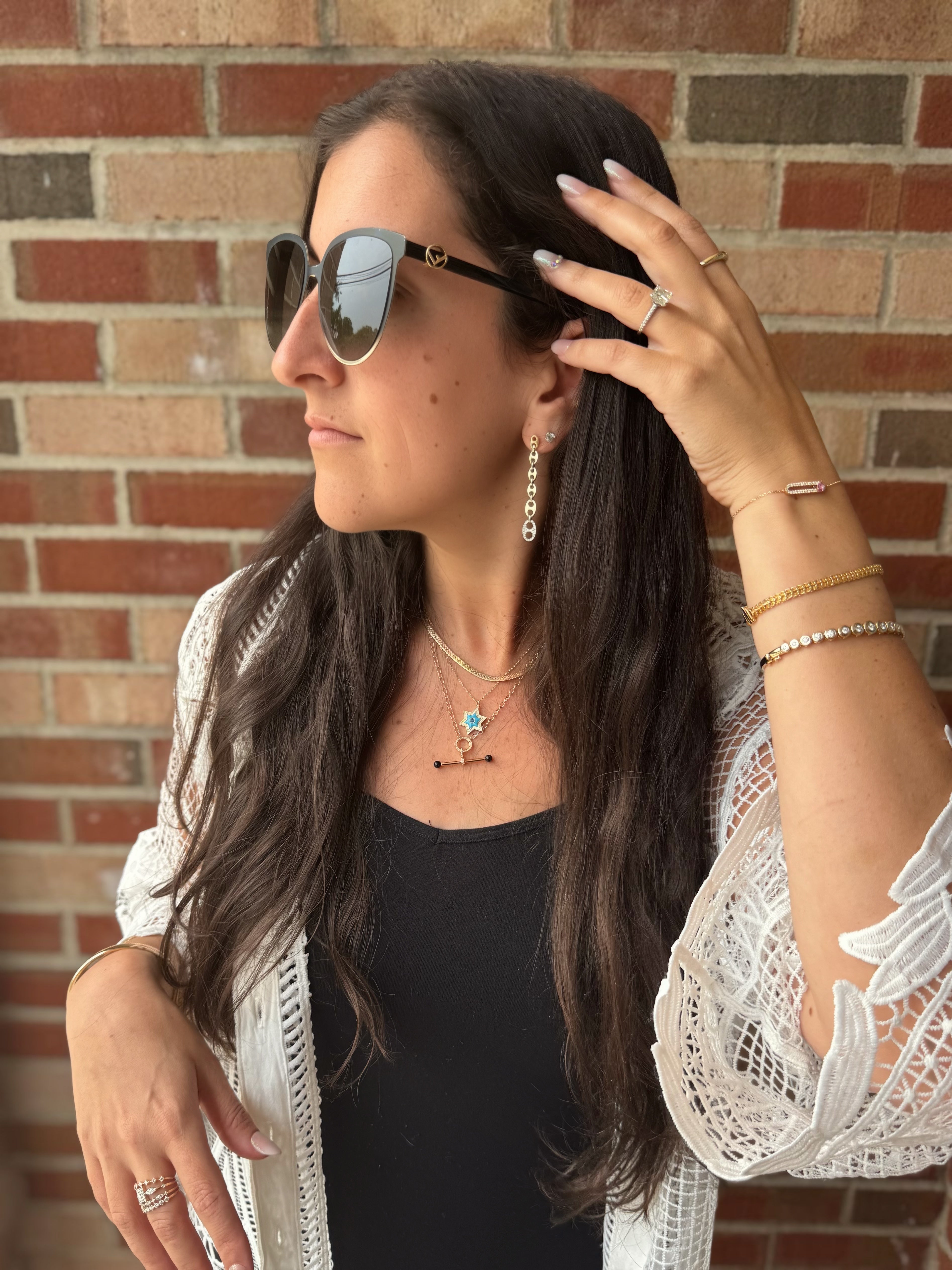 14K Yellow Gold Black Onyx Diamond Necklace