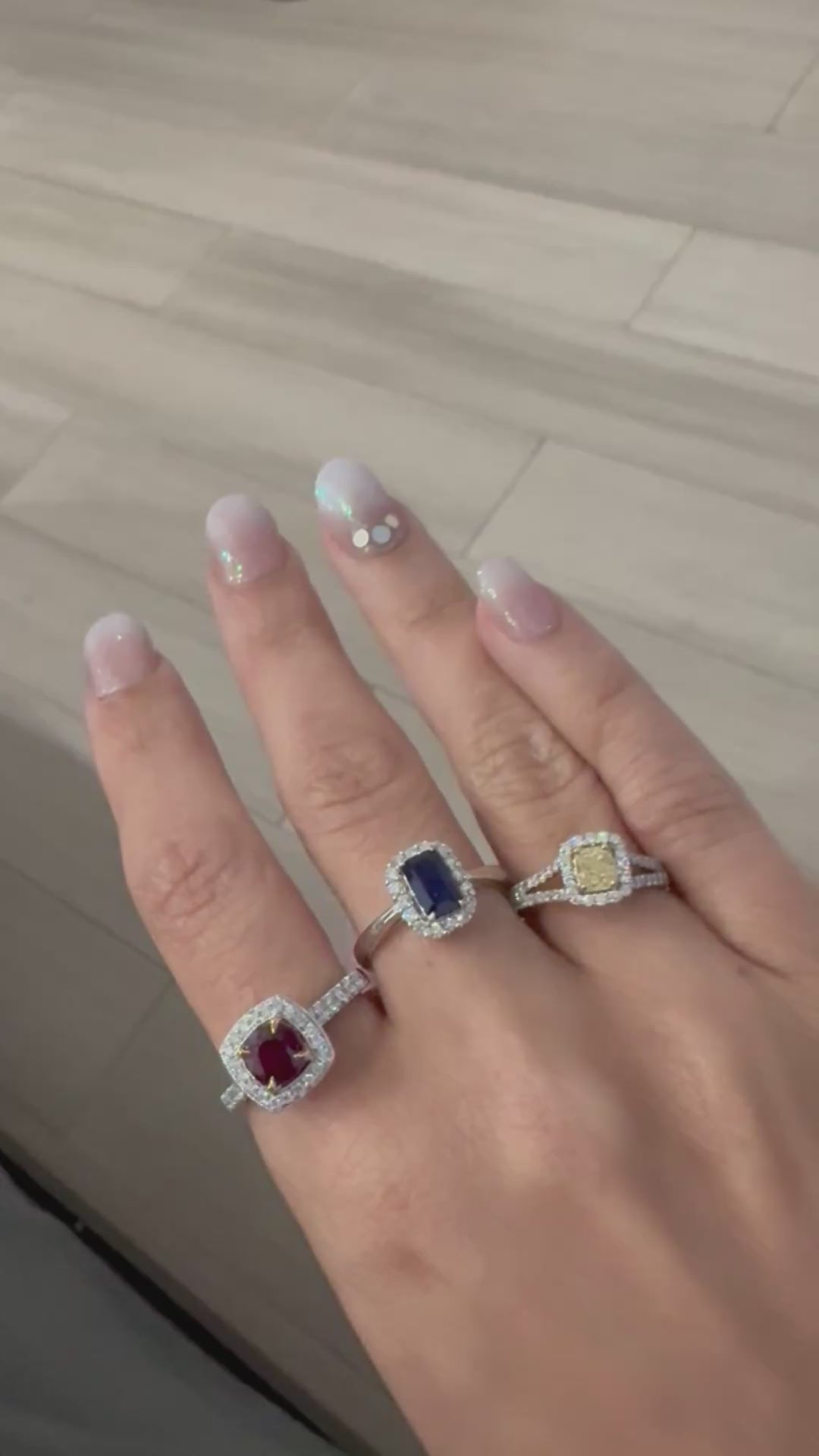 14K Two-Tone Ruby and Diamond Halo Ring